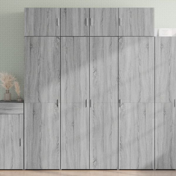 vidaXL Highboard Grey Sonoma 80x42.5x185 cm Engineered Wood