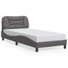 vidaXL Bed Frame with LED without Mattress "Hvar" Grey 80x200 cm