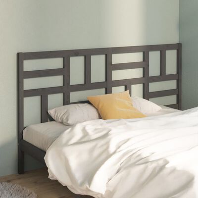 vidaXL Bed Headboard Grey 206x4x104 cm Solid Wood Pine