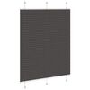 vidaXL Pleated Blind Black 105x150 cm Fabric Width 104.4 cm Polyester