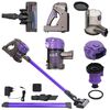 vidaXL Vacuum Cleaner Adjustable Purple 23.5 x 23 x 112.5 cm Aluminium