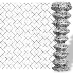 vidaXL Chain Link Fence Galvanised Steel 15x0,8 m Silver