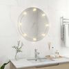 vidaXL Wall Mirror with LED Lights Round Glass