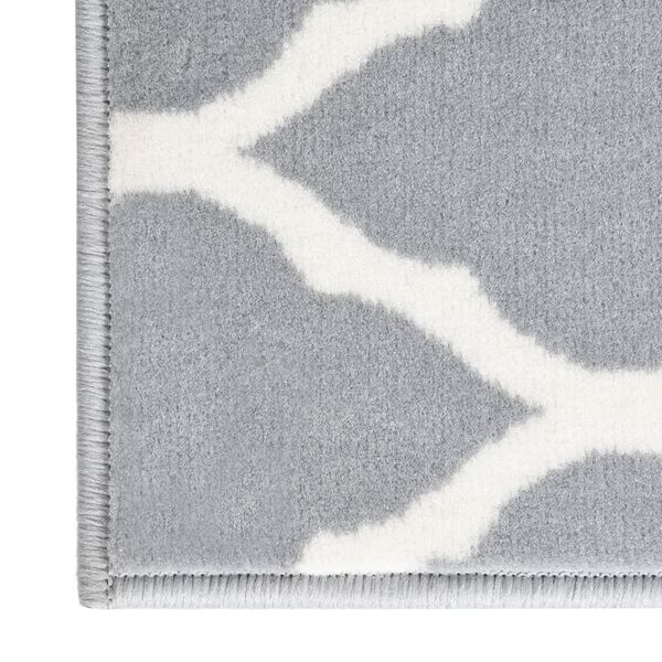 vidaXL Runner Rug BCF Grey and White 100x200 cm