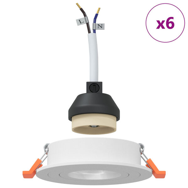 vidaXL Spotlights with Spotlights 6 pcs White 9 x 9 x cm Aluminium