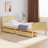 vidaXL Bed Frame without Mattress with 2 Drawers Solid Wood 100x200 cm