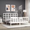 vidaXL Bed Frame without Mattress White King Size Solid Wood Pine