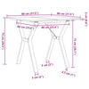 vidaXL Dining Table Y-Frame 80x80x75 cm Solid Wood Pine and Steel