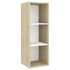 vidaXL 2 Piece TV Cabinet Set White and Sonoma Oak Engineered Wood
