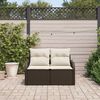 vidaXL Garden Sofa with Cushion Brown 121 x 62 x 69cm Poly Rattan