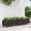 vidaXL Garden Planter with Wheels Brown 240x50x54 cm PP