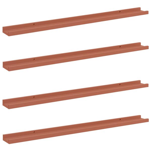 vidaXL Wall Shelf with Shelf 4 pcs Red 100 x 9 x 3 cm Engineered Wood