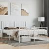 vidaXL Metal Bed Frame without Mattress with Footboard White 140x190cm