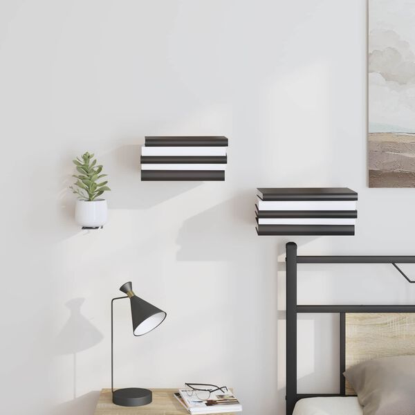 vidaXL Invisible Floating Shelf with Shelf 4 pcs Black 6 x 11 x 6.5 cm