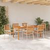 vidaXL Garden Dining Set 7 pcs Beige Solid Acacia Wood