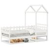 vidaXL Day Bed with Roof without Mattress White 80x200 cm Solid Wood