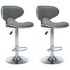 vidaXL Bar Stool | Set of 2 | Grey | Faux leather | Adjustable | Swivel