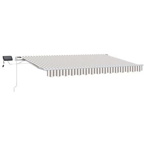 vidaXL Retractable Awning Light Grey and White 400 x 350 cm
