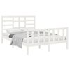 vidaXL Bed Frame without Mattress White Solid Wood 120x190 cm Small Double