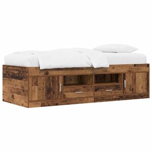 vidaXL Bed Frame with Storage Old Wood 80 x 200 cm Engineered Wood