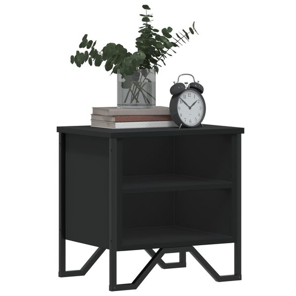 vidaXL Bedside Cabinet Black 2 pcs 40x30x40 cm Engineered Wood