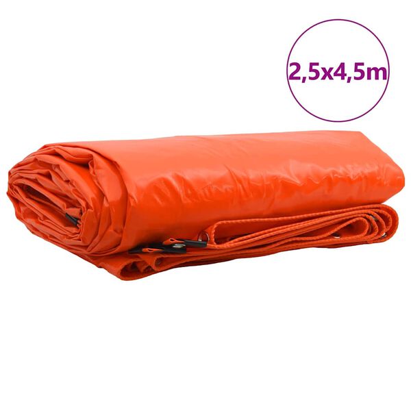 vidaXL Tarpaulin 650g / m&sup2; Orange 2.5 x 4.5 m Canvas with PVC Coating