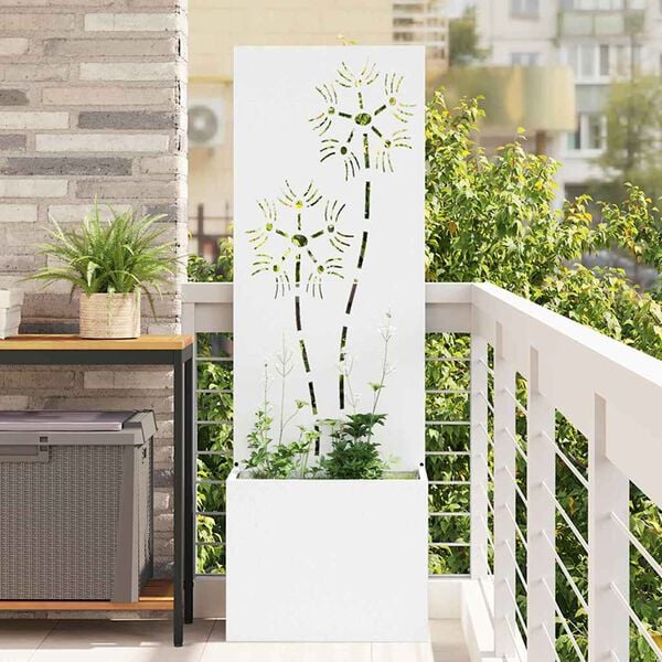 vidaXL Garden Privacy Screen White 50 x 140 cm Cold-rolled steel