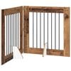 vidaXL Foldable Dog Gate with Stands 2 pcs Old Wood 160.5 cm