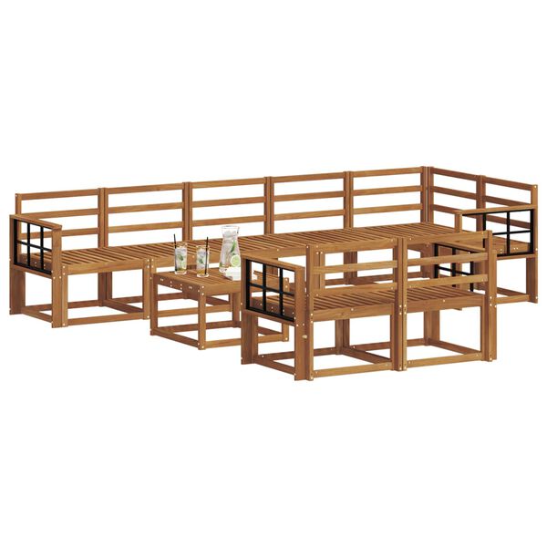 vidaXL Outdoor Sofa Set 9 pcs Natural Solid Acacia Wood