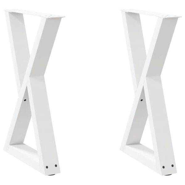 vidaXL Dining Table Legs 2 pcs White 50x(72-73.3) cm Steel