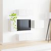 vidaXL TV Wall Cabinet Set 4 pcs High Gloss White Engineered Wood