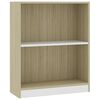 vidaXL Bookshelf White and Sonoma Oak 60x24x76 cm Engineered Wood