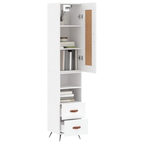vidaXL Highboard White 34.5x34x180 cm Engineered Wood