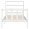 vidaXL Bed Frame without Mattress White Small Single Solid Wood Pine