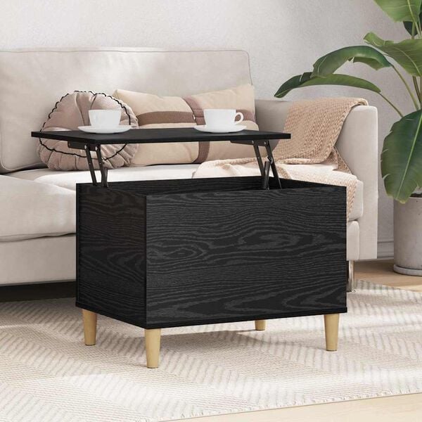 vidaXL Bedside Cabinet Black Oak 60 x 44.5 x 45 cm Engineered Wood