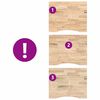 vidaXL Desk Top Untreated 100x80x2.5 cm Solid Wood Oak Rectangular