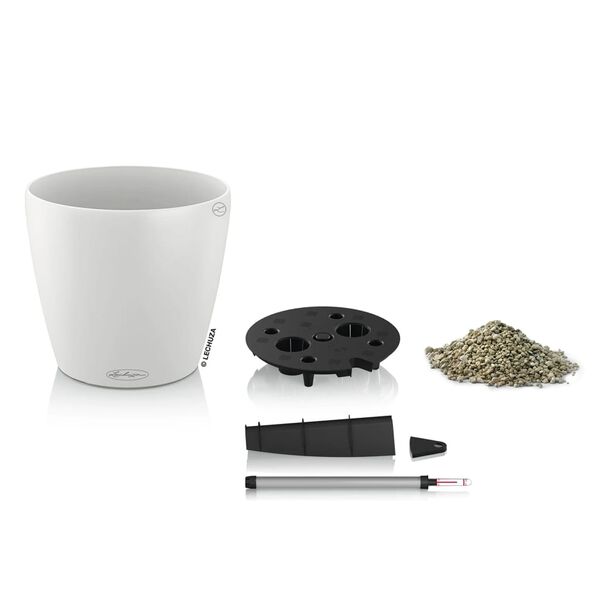 LECHUZA Planter CLASSICO Color 18 ALL-IN-ONE White