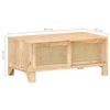 vidaXL Coffee Table 90x50x40 cm Solid Mango Wood and Natural Cane