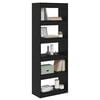 vidaXL Book Cabinet Black oak 60 x 30 x 166 cm Engineered wood