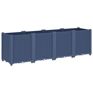 vidaXL Garden Planter Blue Grey 160x40x53 cm PP