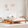 vidaXL Bed Frame without Mattress Wax Brown 150x200 cm King Size Solid Wood Pine