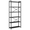 vidaXL Bookshelf Black Oak 80 x 30 x 190 cm Engineered Wood