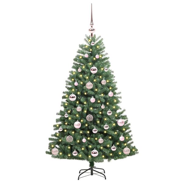 vidaXL Artificial Hinged Christmas Tree Green 120 cm PVC and Metal