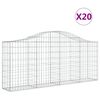 vidaXL Arched Gabion Baskets 20 pcs 200x30x80/100 cm Galvanised Iron