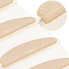 vidaXL Stair Mats 15 pcs 65x21x4 cm White and Brown Half Round Large