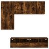 vidaXL 4 Piece TV Wall Units Smoked Oak Engineered Wood