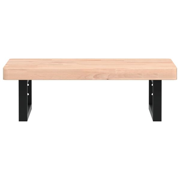 vidaXL Basin Shelf Wall Mounted Steel and Solid Wood Beech