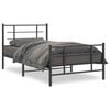 vidaXL Metal Bed Frame without Mattress with Footboard Black 100x190cm