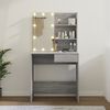 vidaXL Dressing Table with LED Grey Sonoma 74.5x40x141 cm