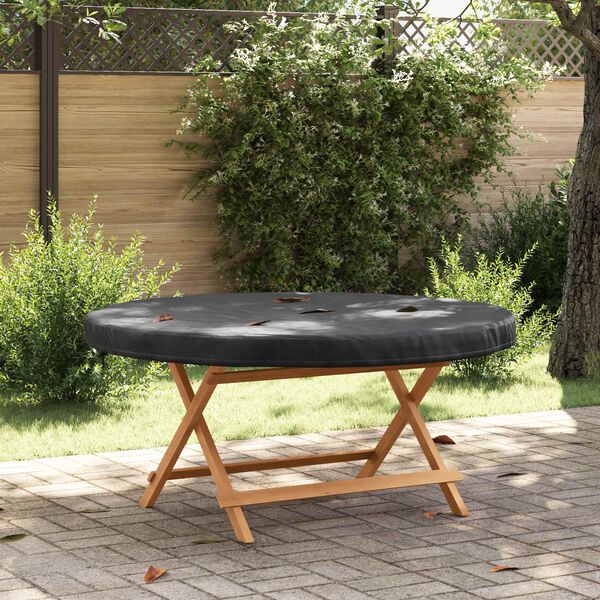 vidaXL Outdoor Table Cover Black 142 x 142 x 10 cm 210D Oxford Fbric